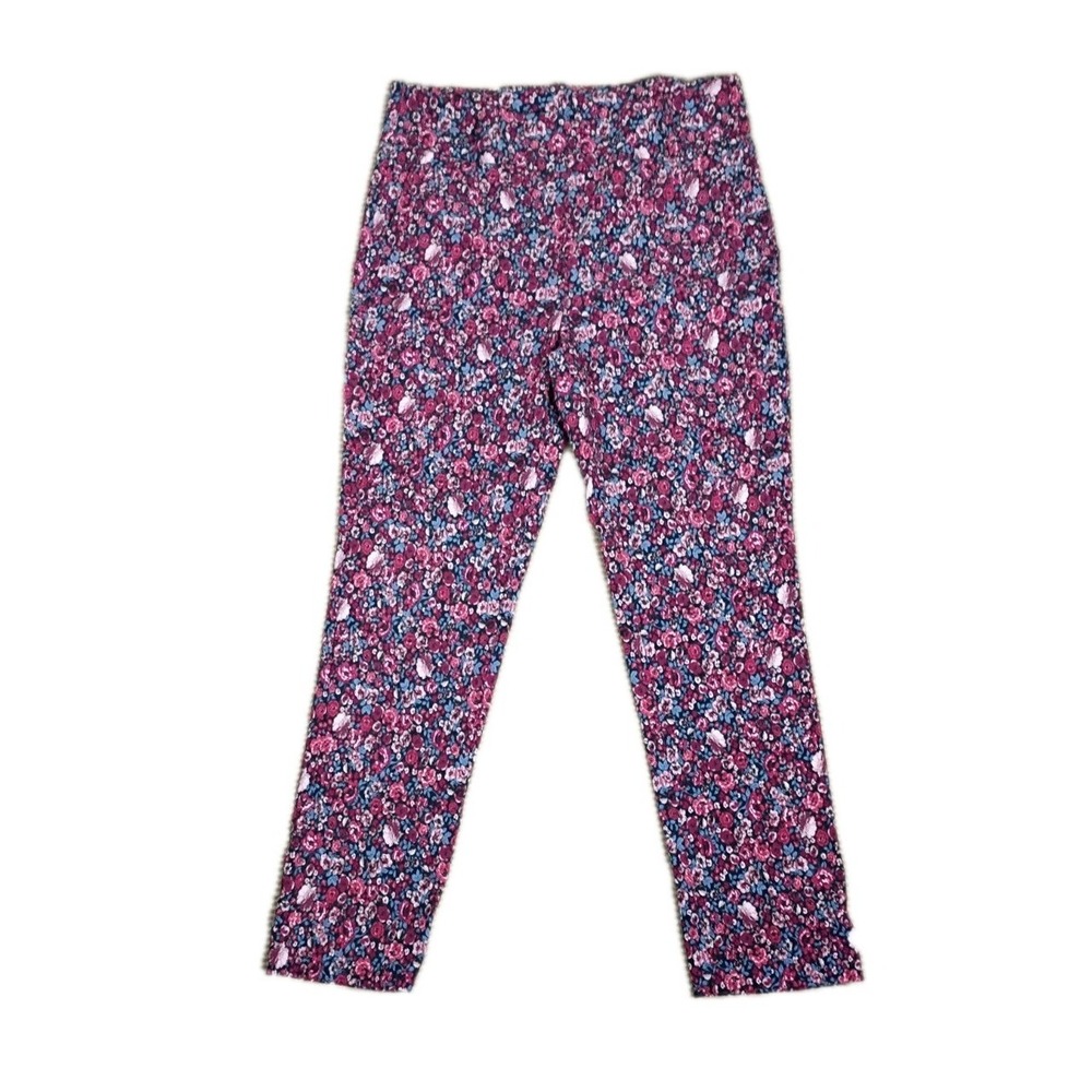 Jules & Leopold Womens Pull On Floral Stretch‎ Pants Slash Pockets Sz S